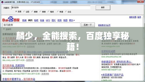 麟少，全能搜索，百度獨(dú)享秘籍！