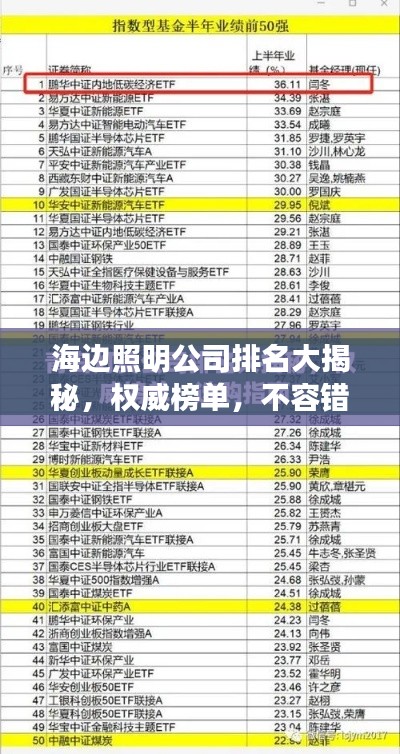 海邊照明公司排名大揭秘，權(quán)威榜單，不容錯(cuò)過！